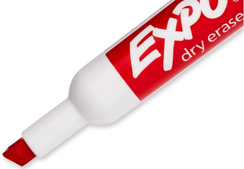 Expo مجموعة markers جافة قابلة للمسح برأس مشطوف برائحة منخفضة Expo 80174، مصممة للألواح البيضاء، الزجاج ومعظم الأسطح غير المسامية، 4 أقلام ملونة متنوعة، عبوة من 6 علب - Image 3